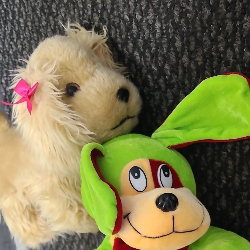 Plush Dog Toys Cream Bow Green‎